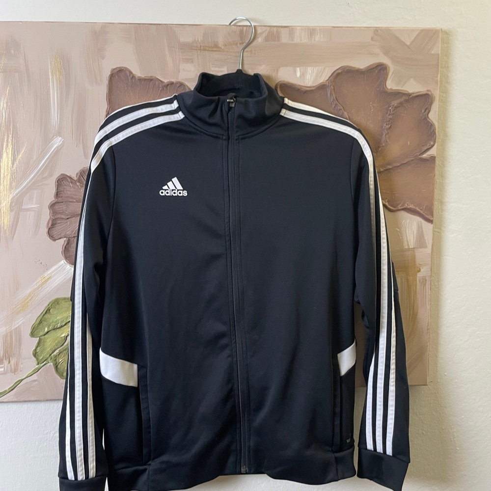 Adidas Men's Black and White Windbreaker